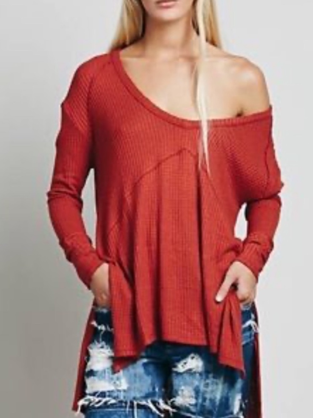Free People Waffle Knit Top - Picture 2 of 7